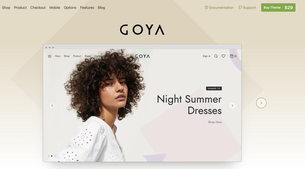 Goya: a premium minimalistic WooCommerce theme
